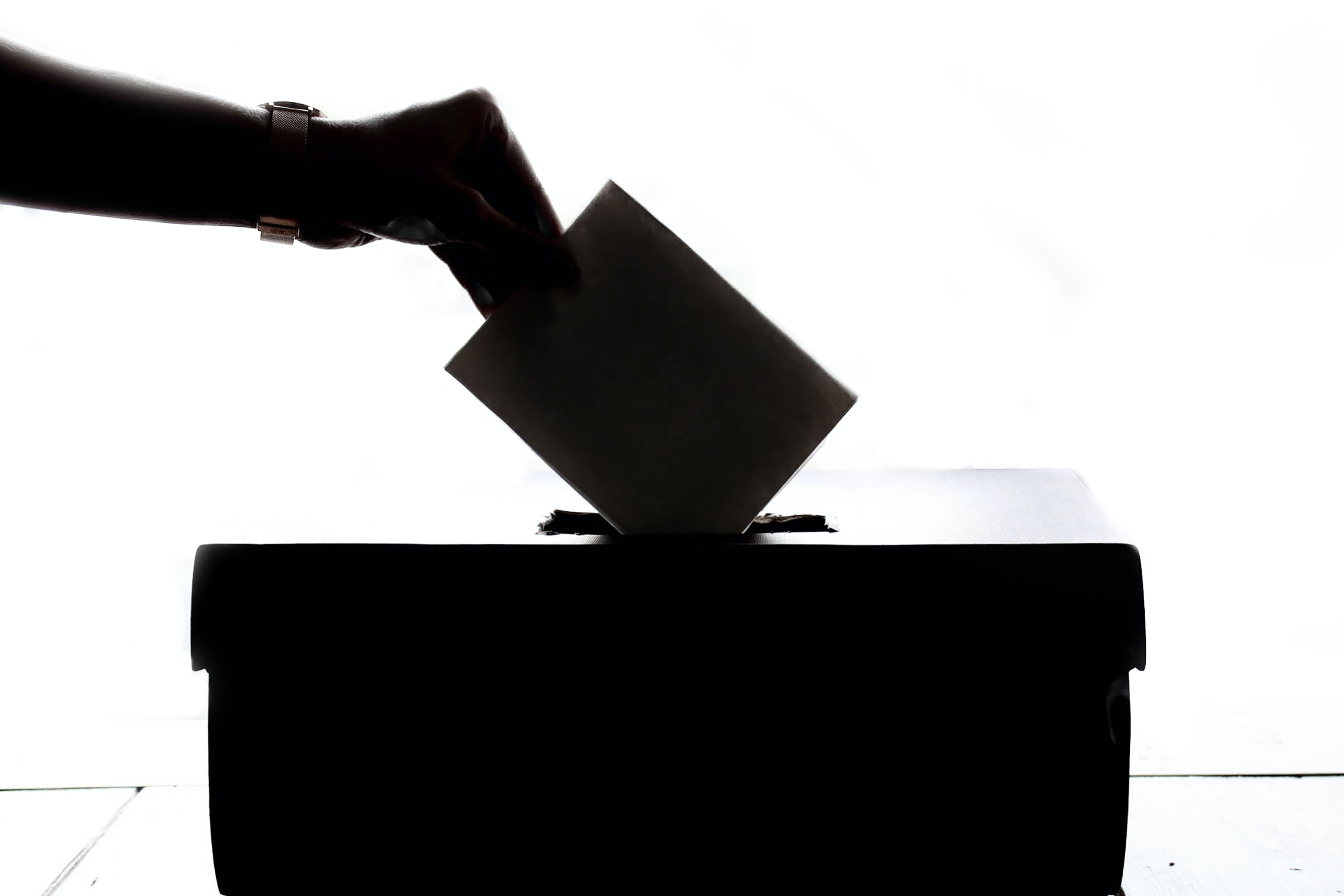 hand casting a ballot