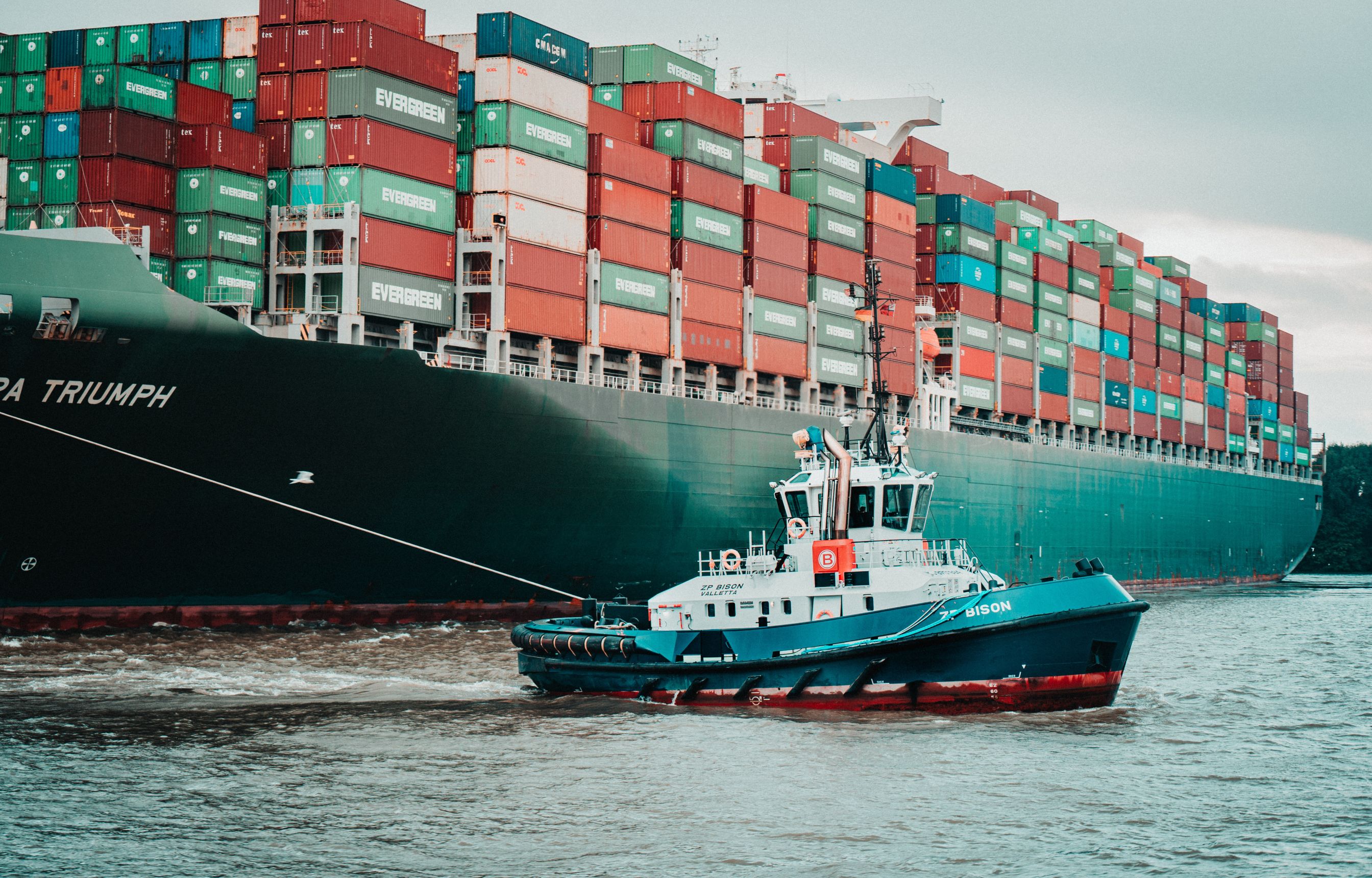 big ship with containers