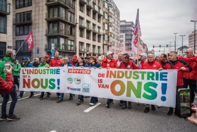 "Industry is ours" trade union demonstration by industriAll Europe and Belgian affiliates in Brussels