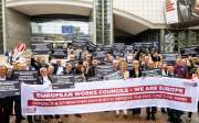 Manifestation devant le Parlement européen pour plus de démocratie au travail